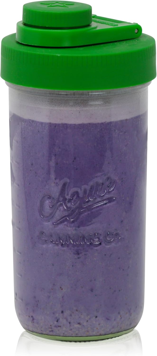 Brewing America Mason Jar Drinking Cup Pint and Half Drinking Lid and Azure 24oz Jar (1, Tractor Green)