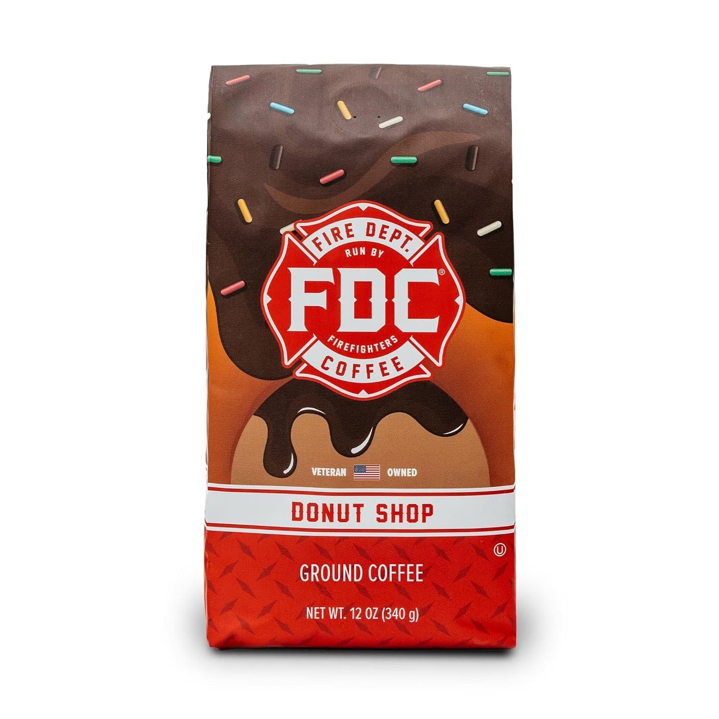 Fire Department Coffee - Gives Back to Firefighters - Sweet & Smooth Donut Shop Ground Coffee - Medium Roast - Roasted in the USA - Veteran Owned - 12 oz