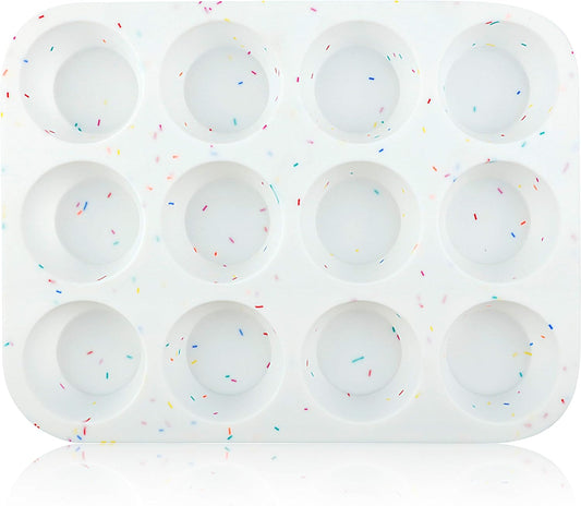 Silicone Muffin Pan Regular 12 Cups Muffin Tin Cupcake Pans for Baking Non-stick Muffin Tray Mold Easy Release,Durable,BPA Free