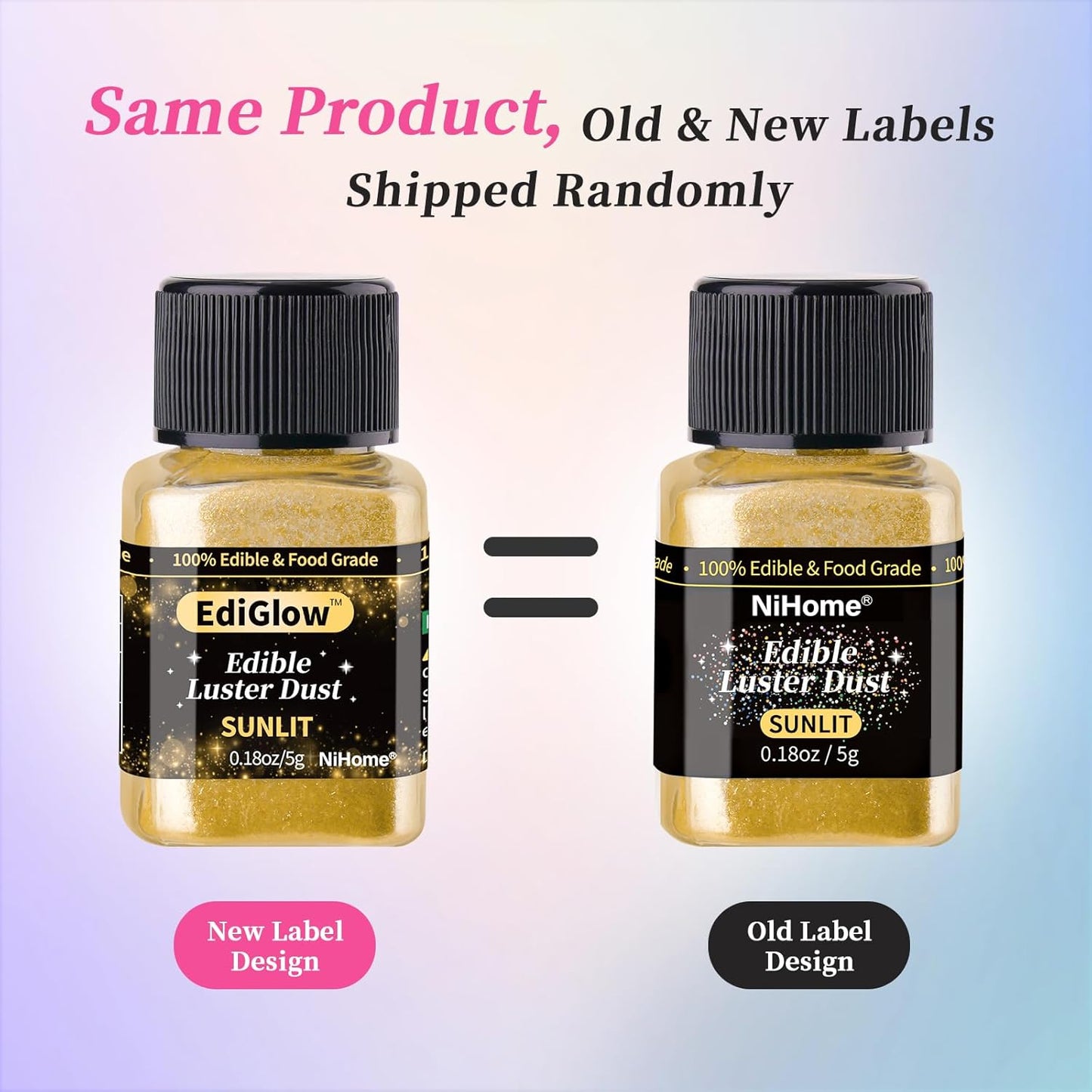 NiHome Edible Food-Grade Glimmer Powder Glitter Luster Dust Metallic Food Decorating Sprinkle Glimmery Dust for Drink Wine Beverage Cake Candy Dessert Bakery Restaurant Vegan (0.18oz/5g, Dark Red)