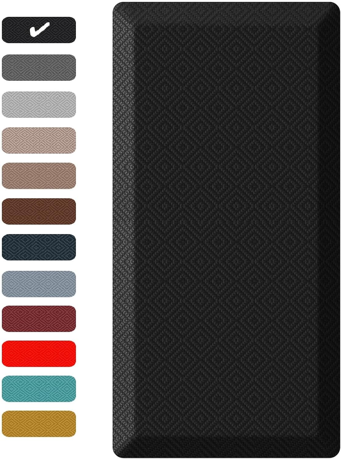 Ophanie Kitchen Mats for Floor, 3/4 Inch Thick Kitchen Rugs, 24'' x 70'' Anti Fatigue Standing Cushioned Mat, Waterproof,Comfort Ergonomic Mat for Office, Home, Sink, Black Non-Slip Bottom