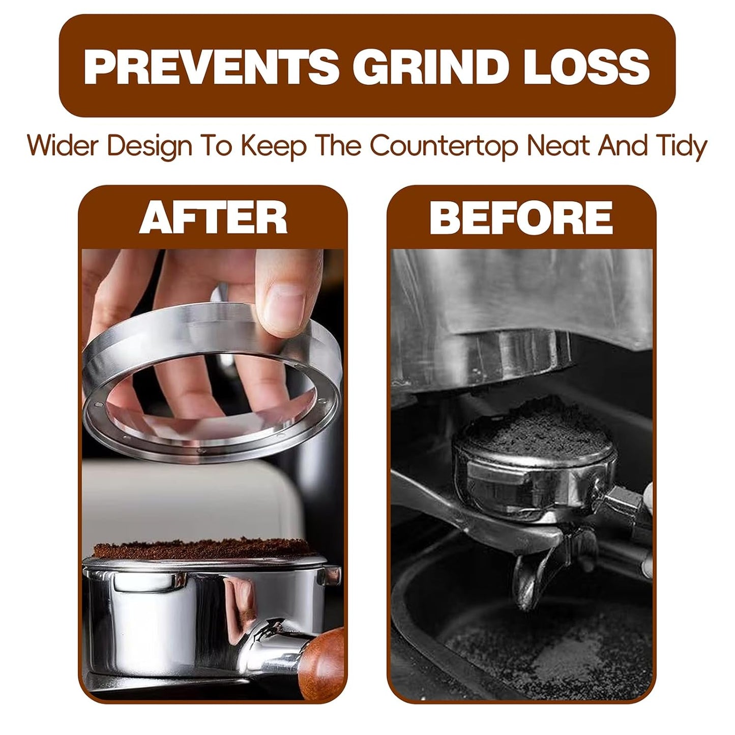 Magnetic Stainless Steel Espresso Dosing Funnel Compatible with 53mm Portafilter