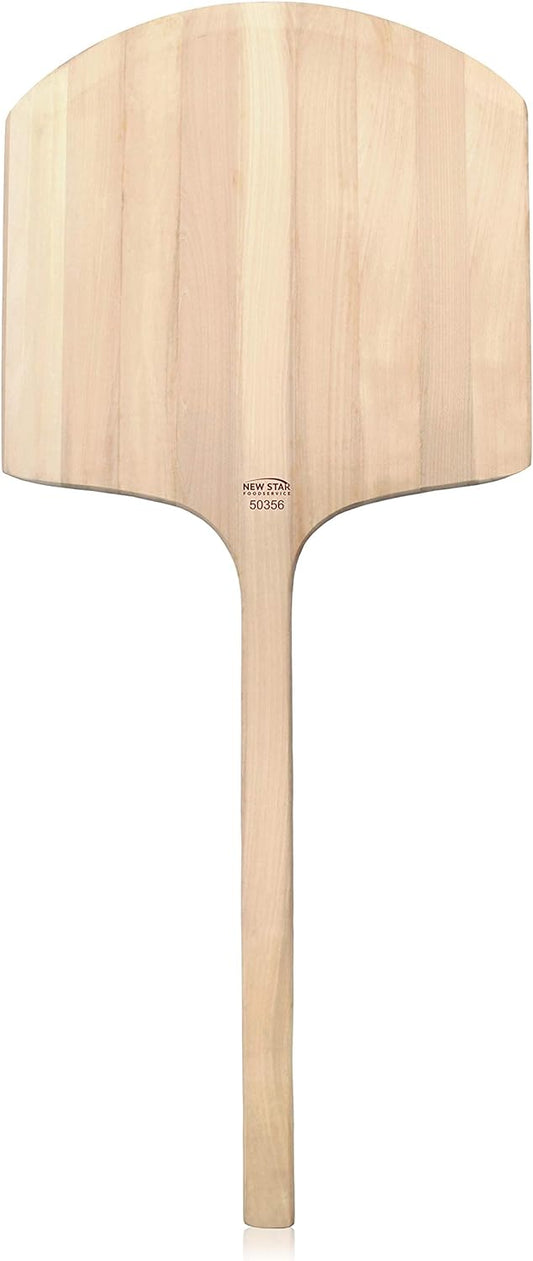 New Star Foodservice 50356 Restaurant-Grade Wooden Pizza Peel, 18" L x 18" W Plate, with 24" L Wooden Handle, 42" Overall Length