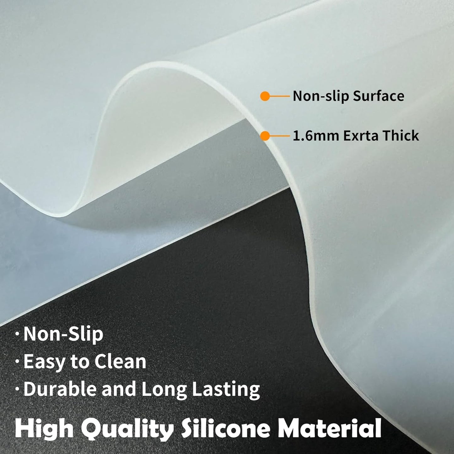 Silicone Mats for Kitchen Counter, 78.7''x 23.6''(200cmx60cm) Largest Heat Resistant Counter Mat Kitchen Island Waterproof Thicken Non-slip Countertop Protector Mat, Light Gray