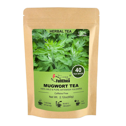FullChea - Mugwort Tea Bag 40 Teabags, 1.5g/bag - 100% Pure Mugwort leaves Herbal Tea - Rich In Antioxidants