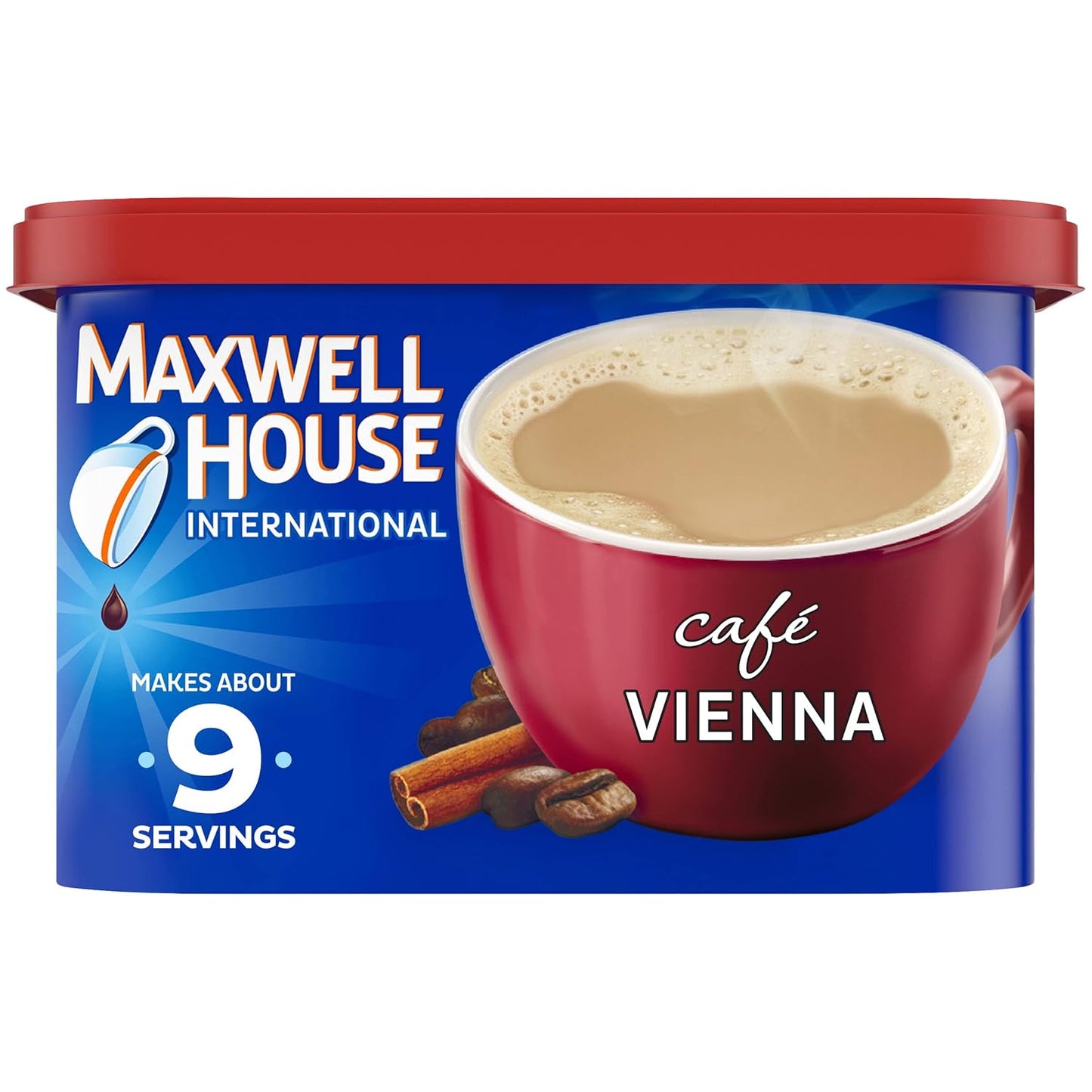 Maxwell House International Vienna Café-Style Instant Coffee Beverage Mix, 9 oz. Canister
