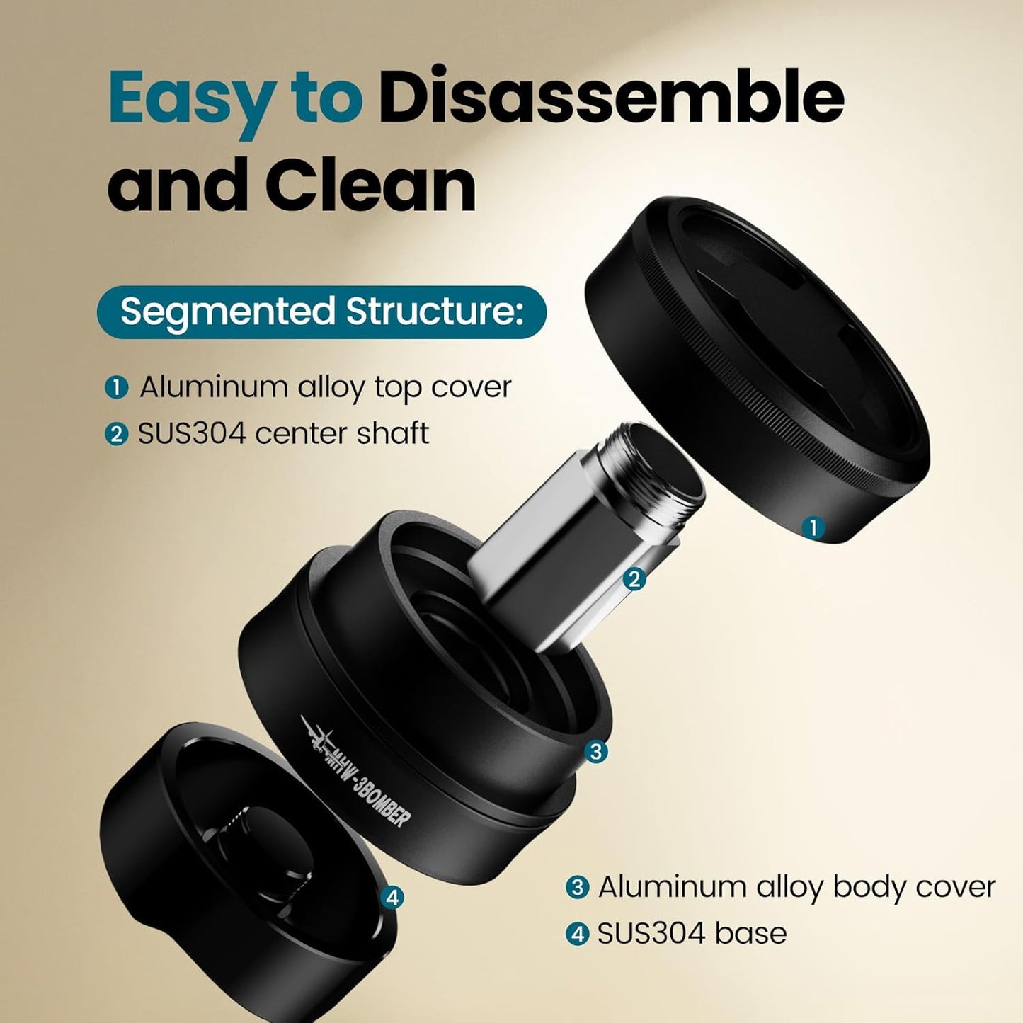 MHW-3BOMBER 58.5mm Espresso Coffee Distributor, Gravity Espresso Distribution Tool with Adaptive Height for Barista, Coffee Leveler Tools for 58mm Machine Portafilter, Astra Collection, T7021-OS