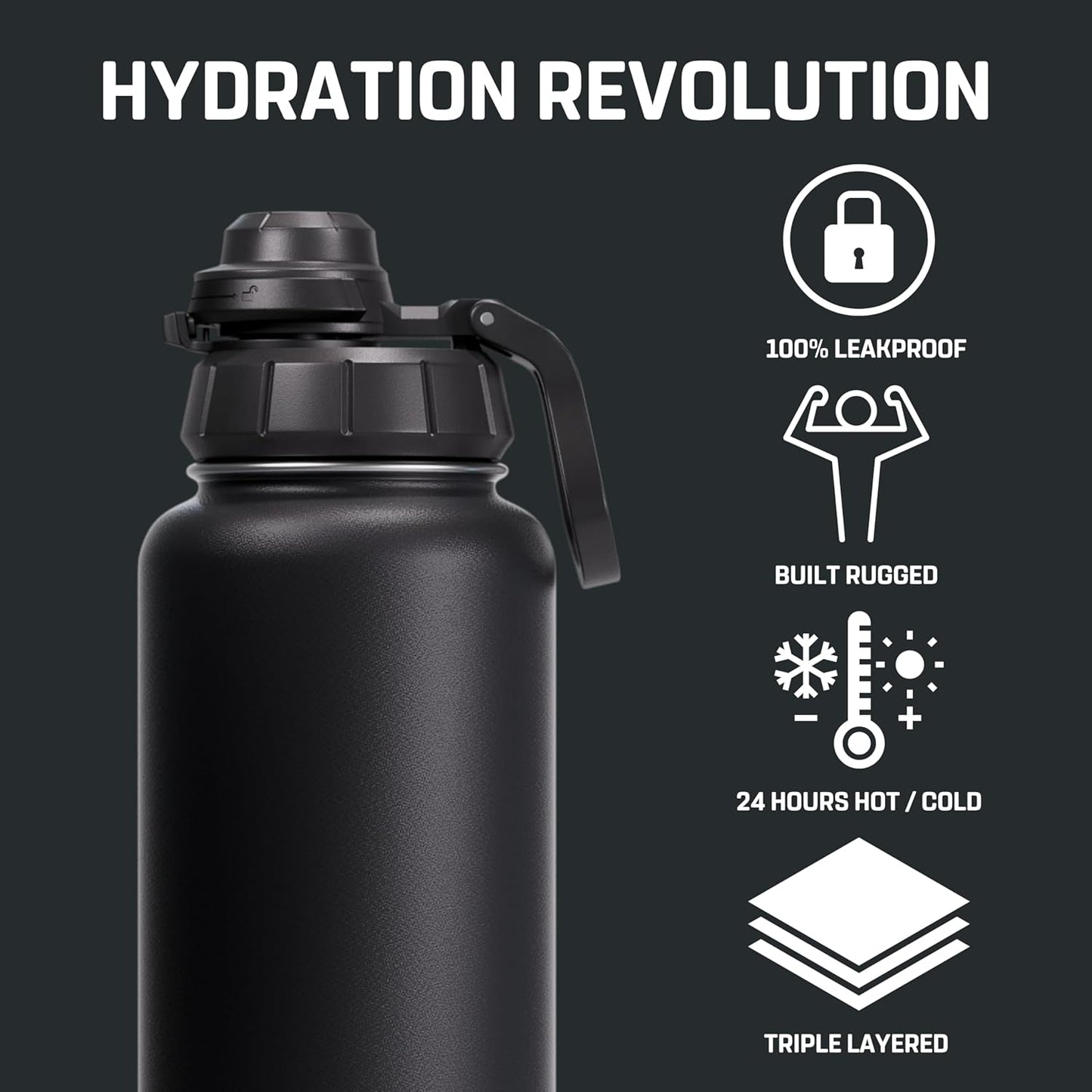 Vessence Tea Infuser Bottle - 32 Oz Insulated Loose Leaf & Fruit Infuser Bottle | Leak Proof with FlowSip Lid