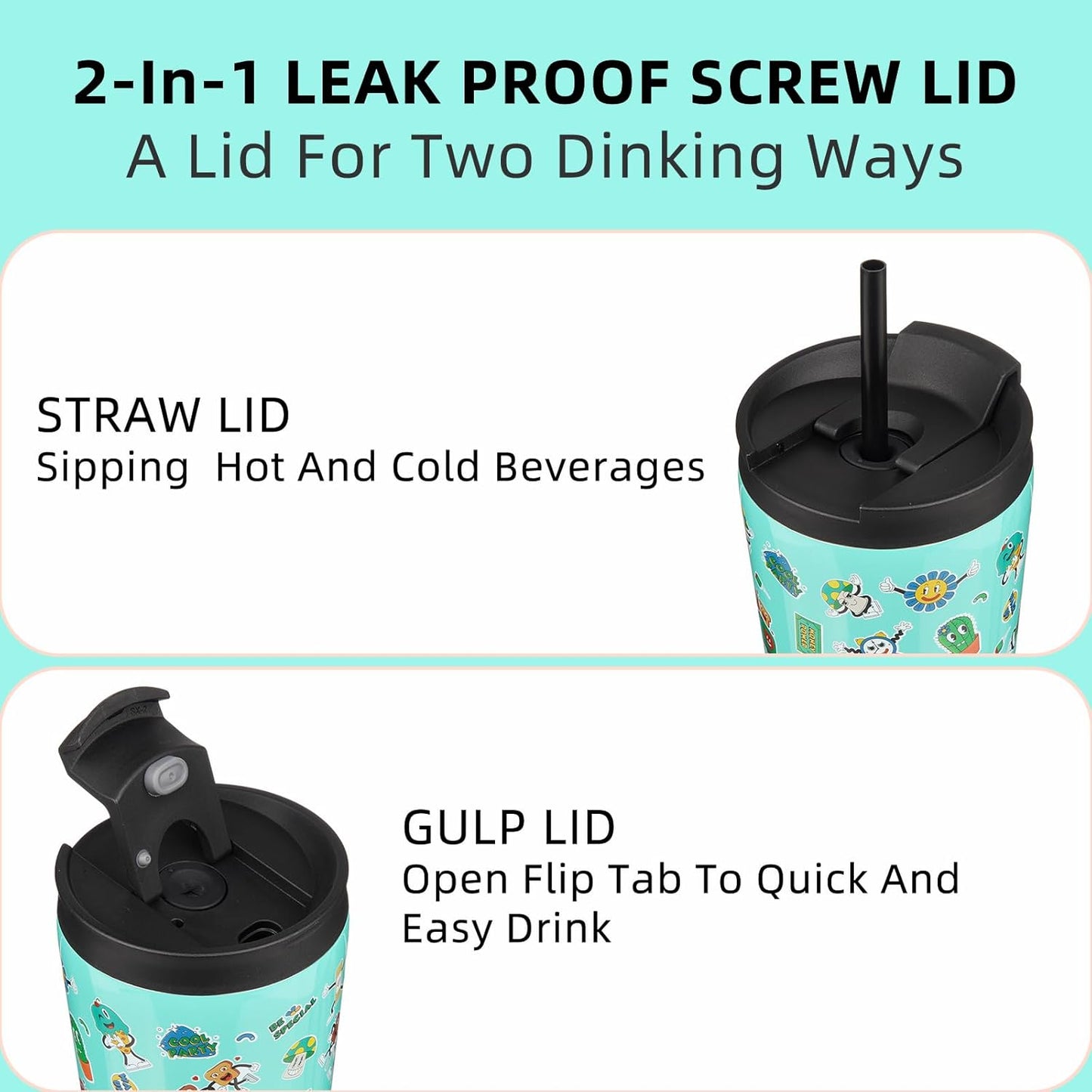 BJPKPK 26oz Stainless Steel Insulated Tumbler With lid And Straw Travel Coffee Thermal Tumblers Cup For Women And Men,Spring Party Green