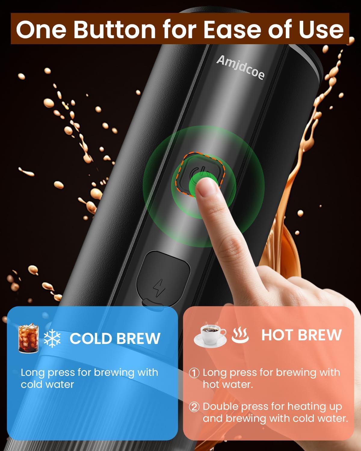 Portable Espresso Maker, 20 Bar Electric Espresso Machine for Travel, Camping, Rechargeable USB-C Mini Coffee Maker for NS Capsule Pods and Ground Coffee, Matte Black