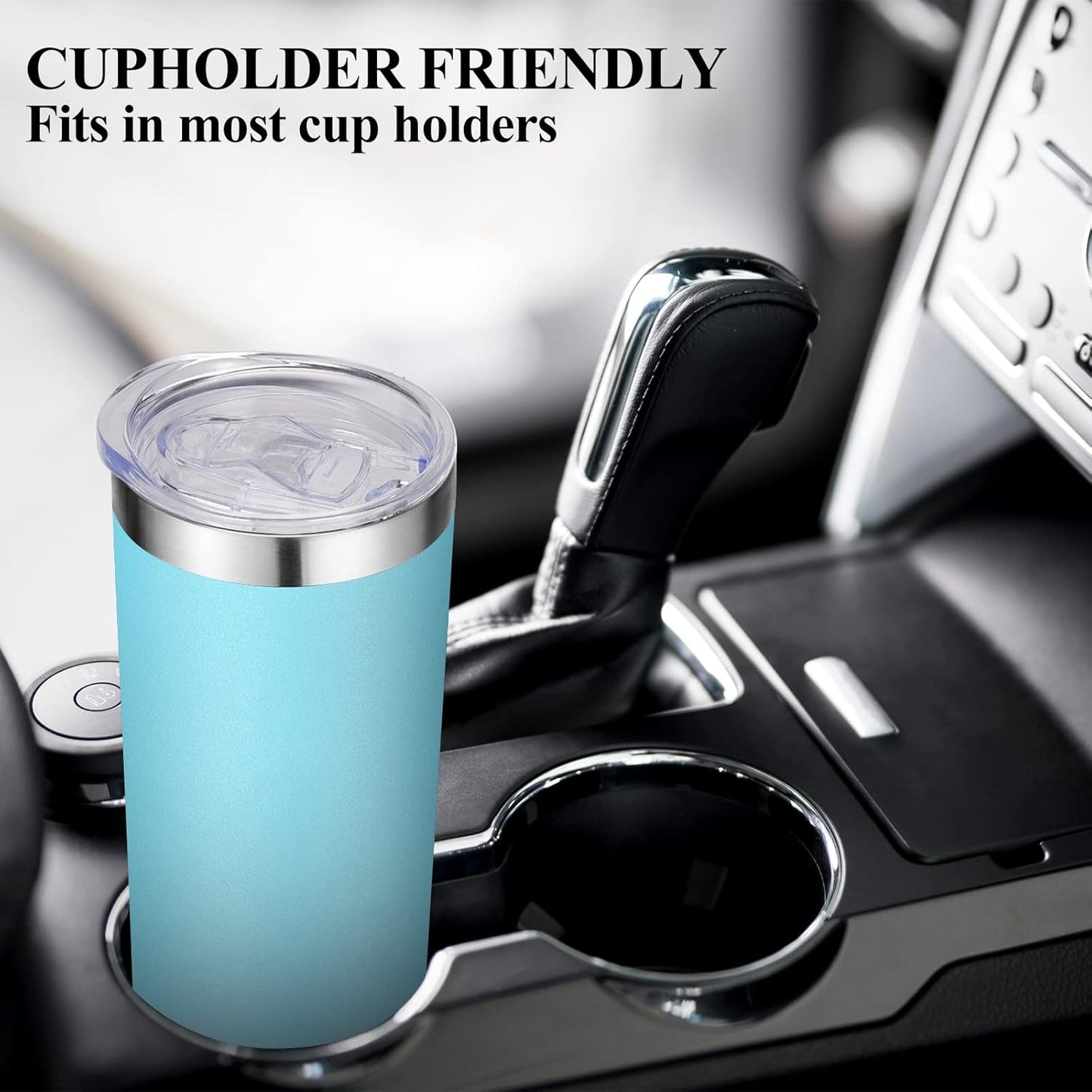 VEGOND Stainless Steel Tumblers Bulk 6 Pack, 20 oz Vacuum Insulated Skinny Tumblers with Lid and Straw, Double Wall Coffee Mug, Travel Water Cup, Blue