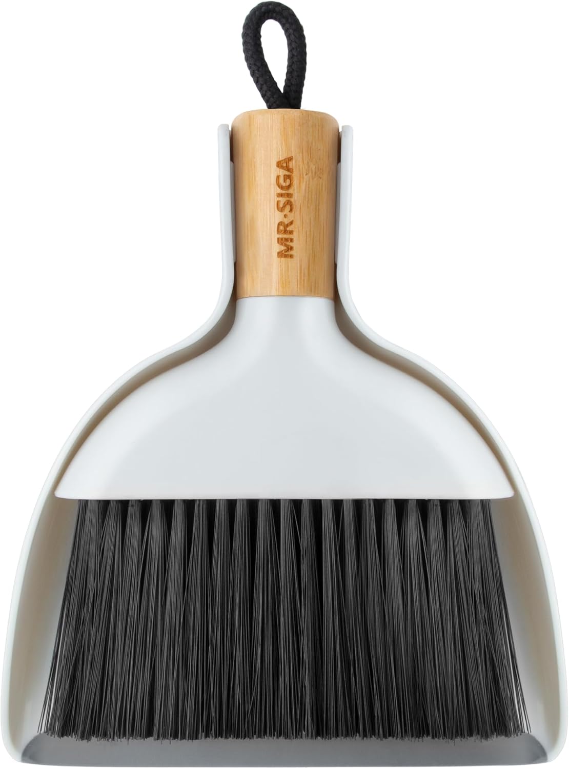 MR.SIGA Mini Dustpan and Brush Set, Portable Cleaning Brush and Dustpan Combo with Bamboo Handle, 1 Set