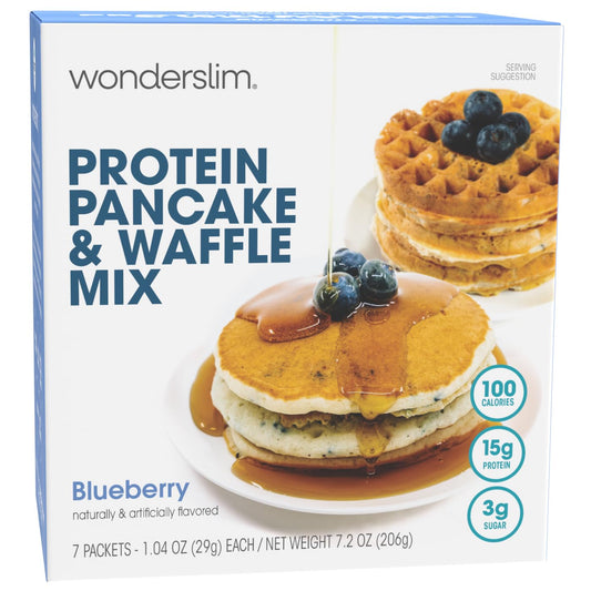 Wonderslim Protein Pancake & Waffle Mix, Blueberry, Low Sugar & Low Calorie (7ct)
