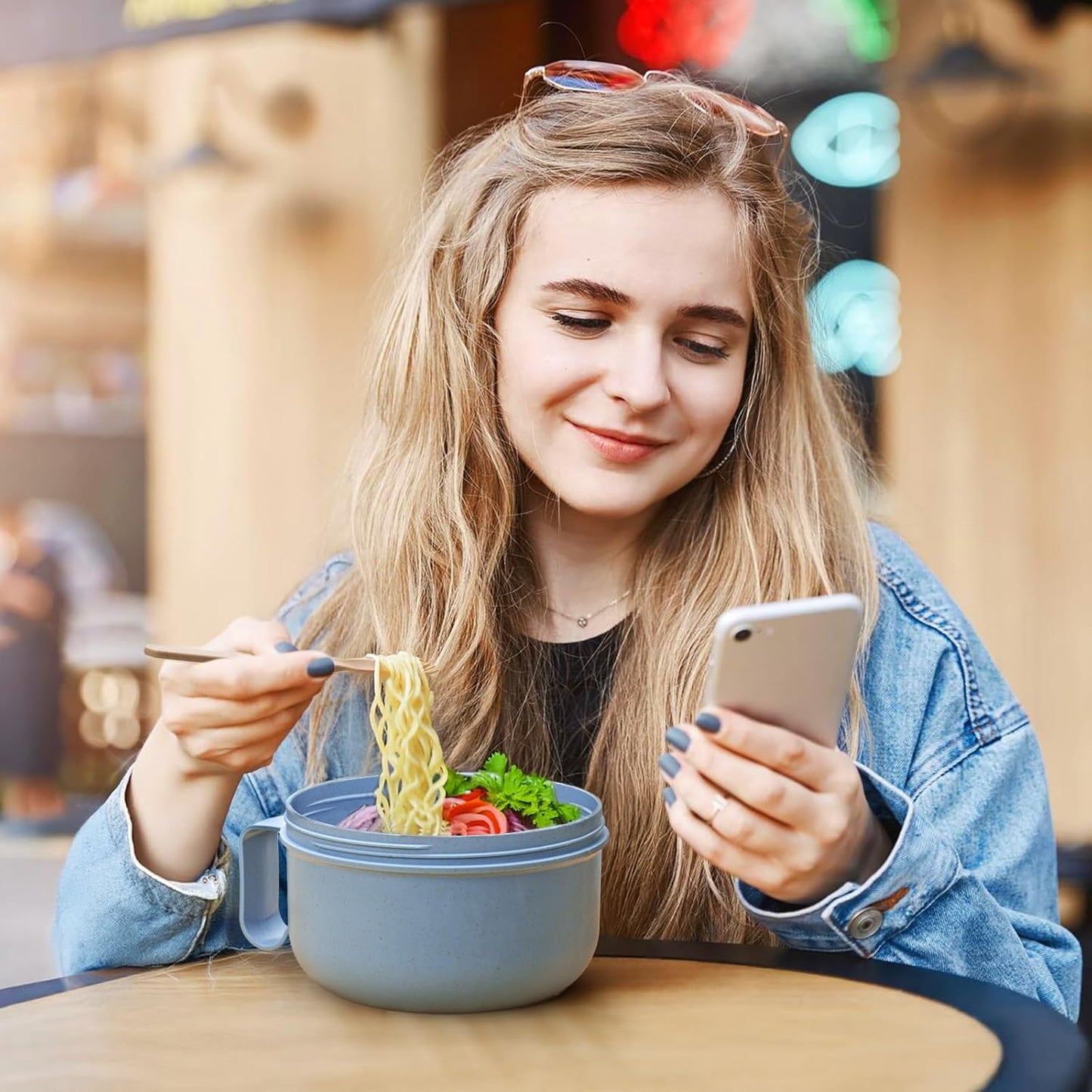 Microwave Bowl with Lids,Ramen Bowl,28oz Microwave Soup Mugs with Handles,for Soup and Instant Noodles,Oatmeal, Gumbo, Salad, College Dorm Room Essentials for Girls for Boys Apartment Essentials