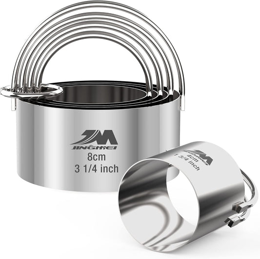 Biscuit Cutter Set for baking (5 Pieces/Set), Round Cookies Cutter with Handle, Professional Baking Dough Tools