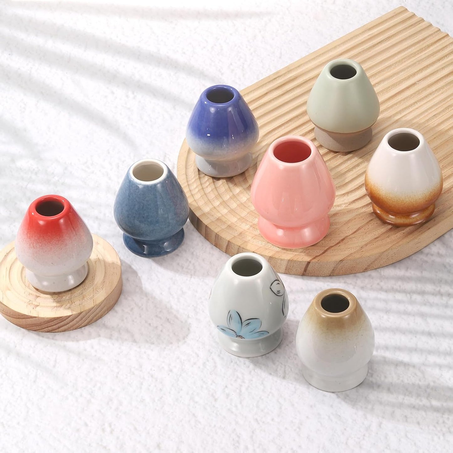 HARFINGTON Ceramic Chasen Stand 70mm Matcha Whisk Holder Teas Set Whisks Stand Traditional Matcha Tea Chasen Holder Tea Set Accessories for Tea Tasting, Blue