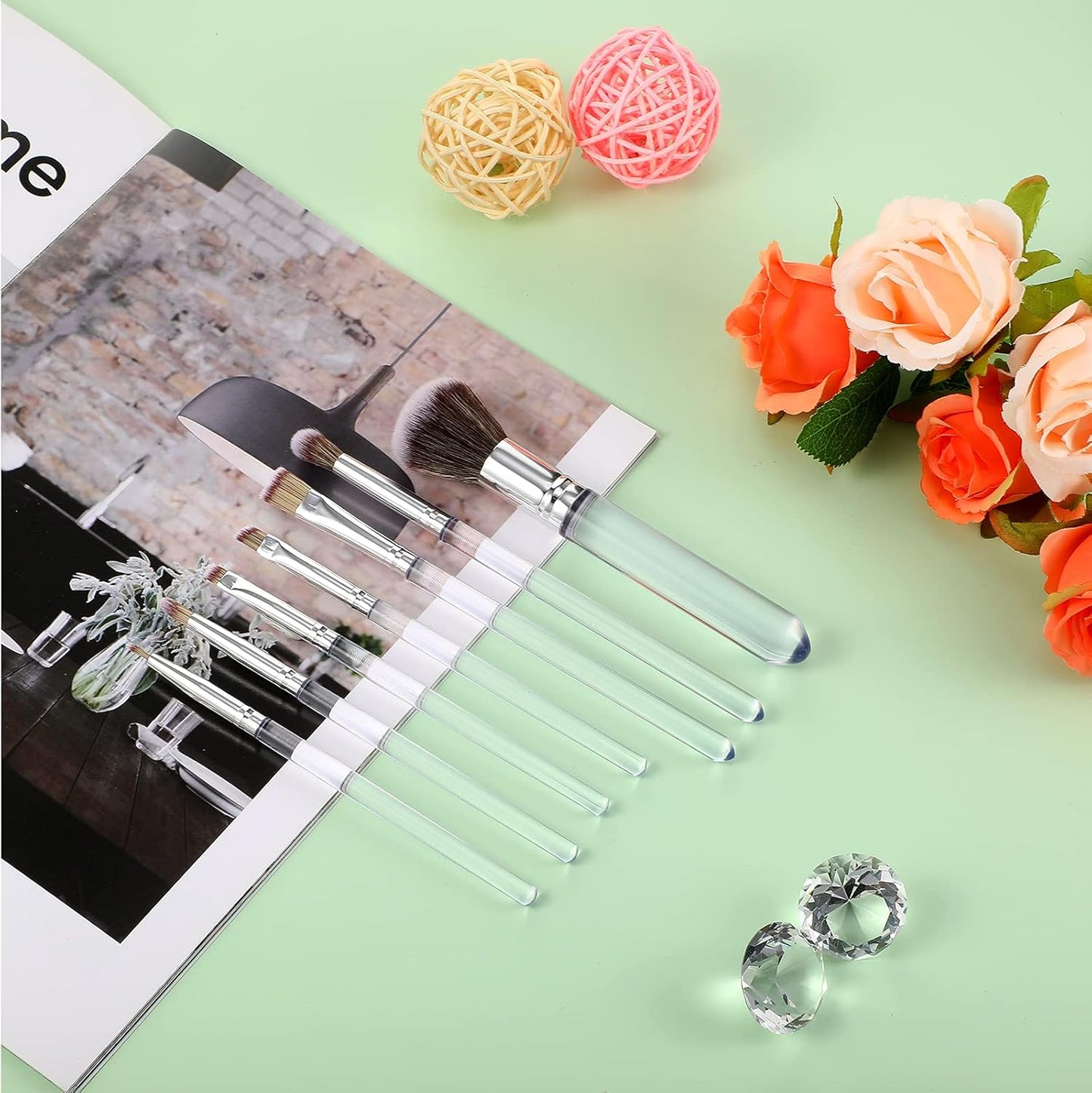 Patelai 10 Pcs Food Safe Paint Brushes Fondant Tools for Cake Baking Chocolate Sugar Cookie Decoration Cake Brushes for Luster Dust Pastry Decorating Supplies with Fondant and Gum Paste Tool(Clear)