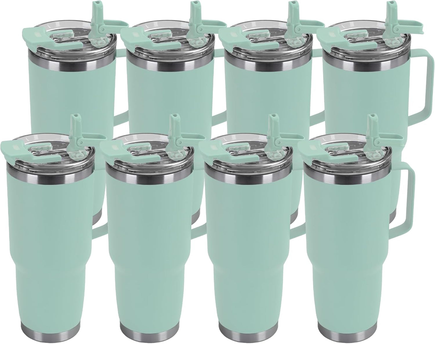 HASLE OUTFITTERS 30oz Tumbler Bulk with Handle, Insulated Travel Coffee Mug Set with Handle Leak-Proof Double Wall Stainless Steel Vacuum Tumblers Pack Metal Cup for Hot and Cold Drink