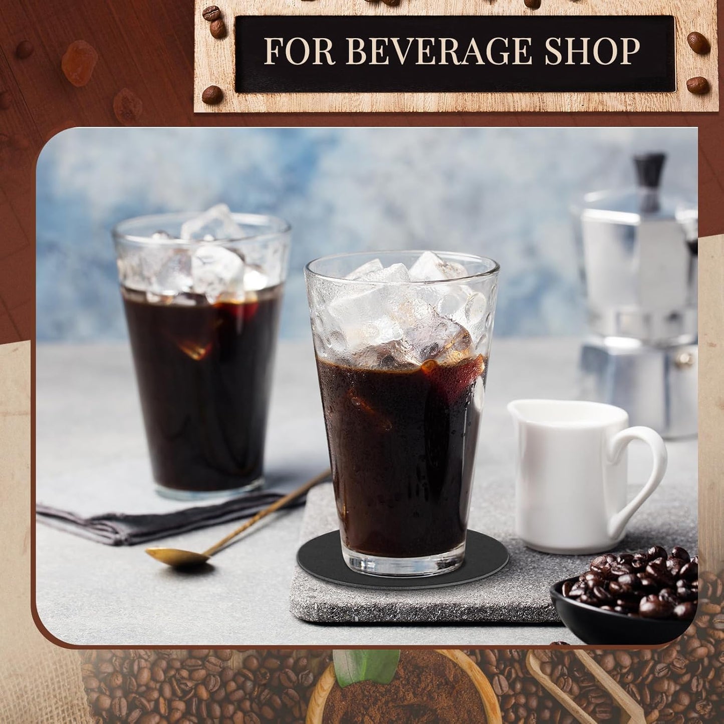 TaoBary 400 Pcs Disposable Paper Coasters Bulk 1MM, 4 Inch Round Cardboard Coasters Blank for Bar Drinks DIY Crafts Arts Wedding (Black)