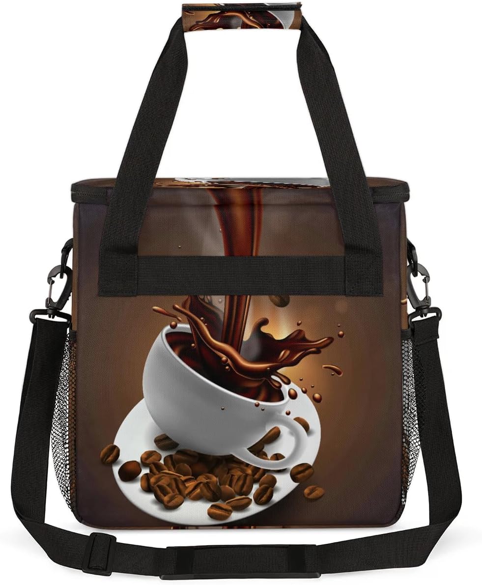 Coffee Beans Cup Coffee Maker Carring Bag Travel Carrying Storage Tote Bag Compatible with Keurig K-Mini or K-Mini Plus Portable Single Serve Coffee Brewer Case with Pockets for K-cup Pods