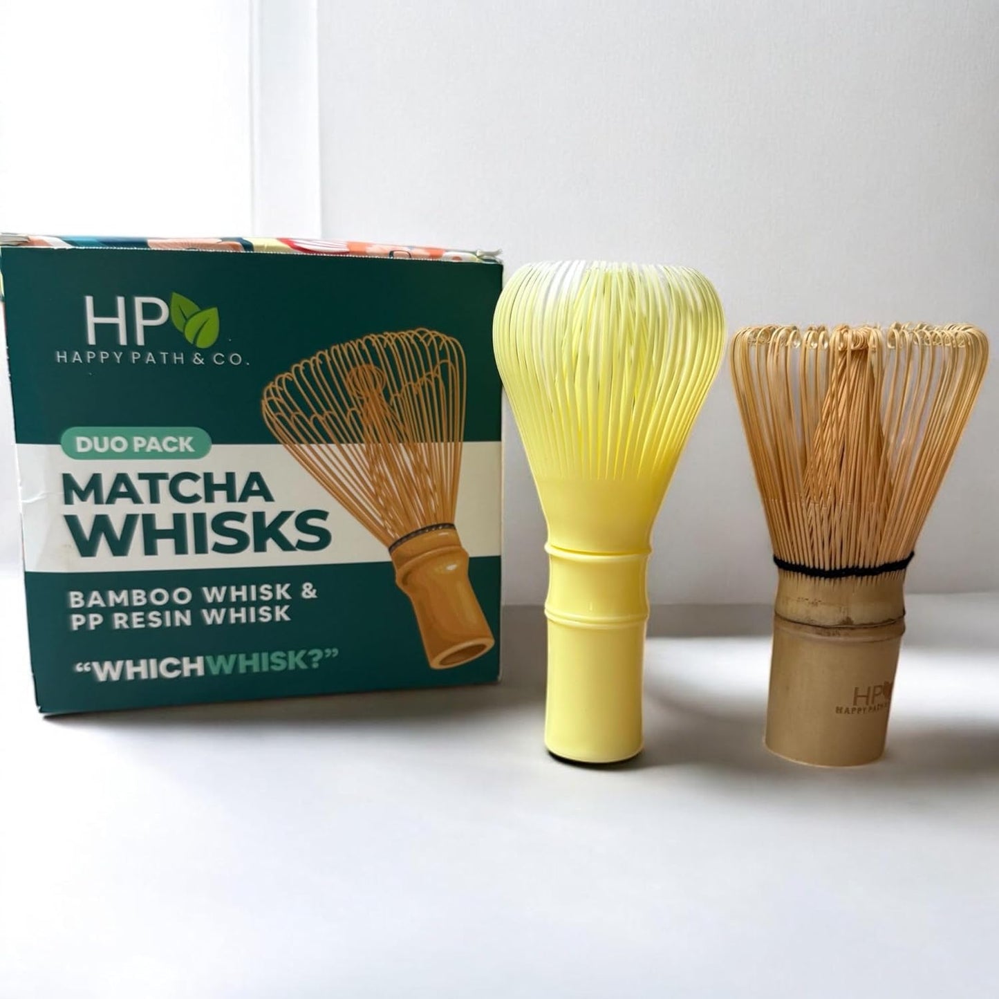 HAPPY PATH & CO Matcha Whisks for Japanese Matcha Tea - 100 prong Bamboo & Resin Whisk for Latte | Chasen Matcha Whisk | Traditional & Modern Whisks | Sustainable & Reusable Whisks for Koicha, Usucha