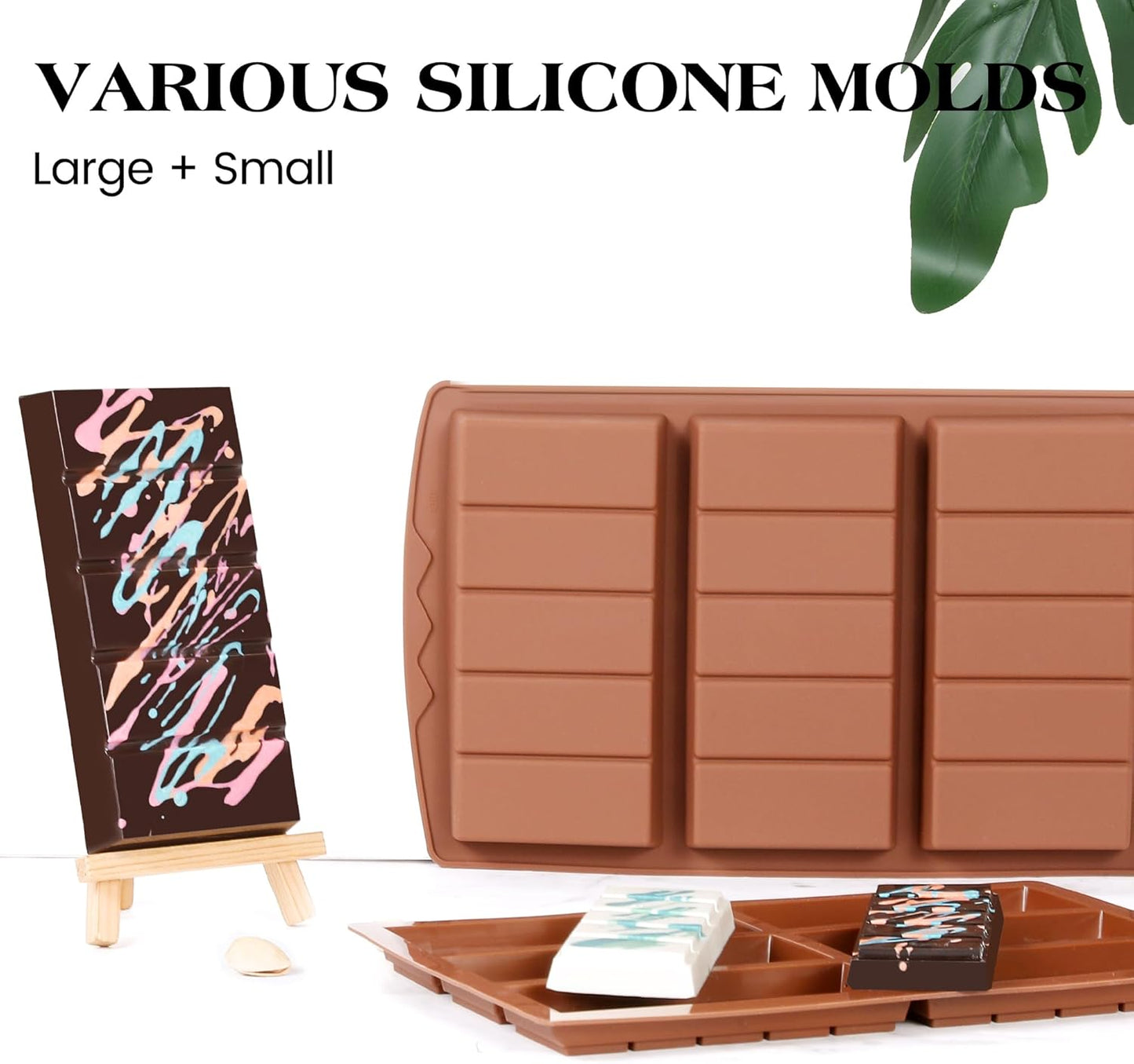 1 Pc Chocolate Bar Mold Deep Large Chocolate Molds Silicone Break Apart Thick Silicone Molds for Candy Bar (5 Snap）