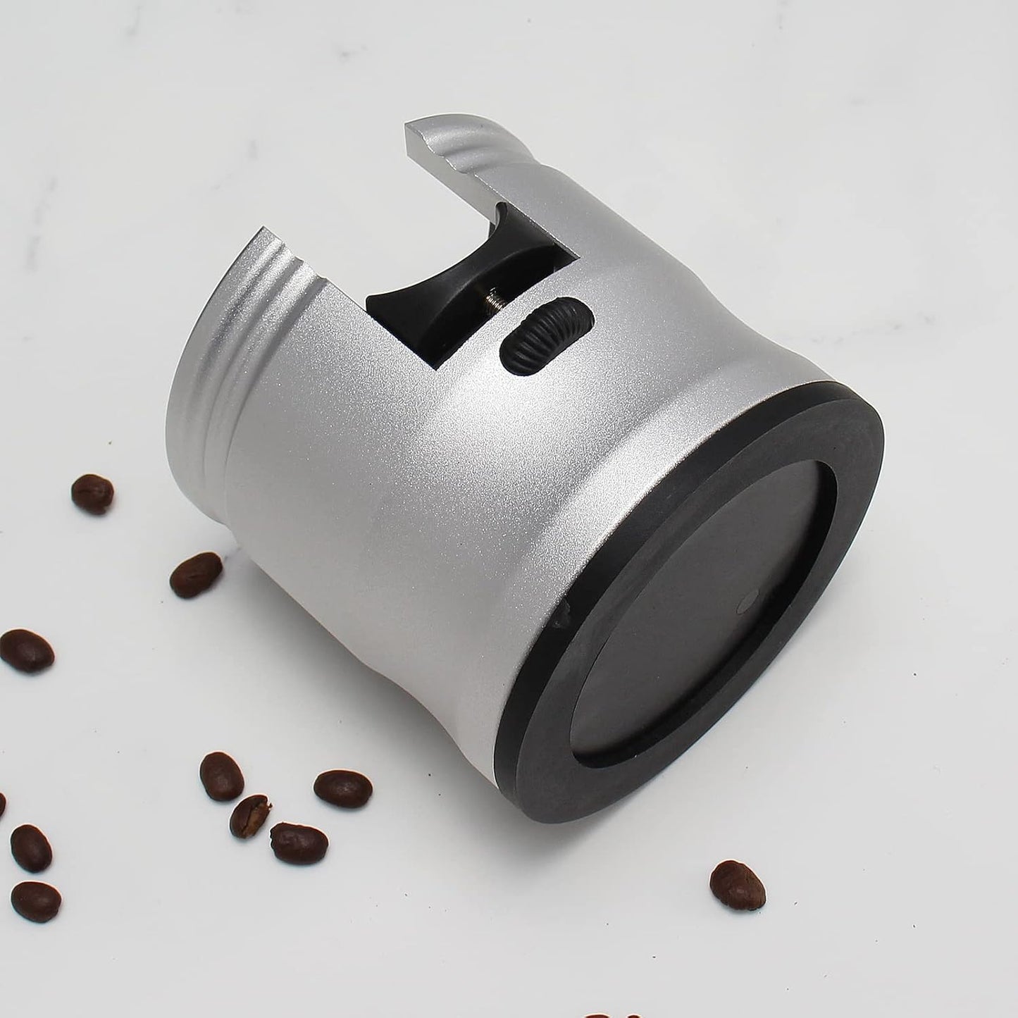 Espresso Tamping Station, Coffee Portafilter Holder, Aluminum Alloy Stand Fit for Most 51mm, 53mm, 54mm and 58mm Portafilter (Round,Silver)