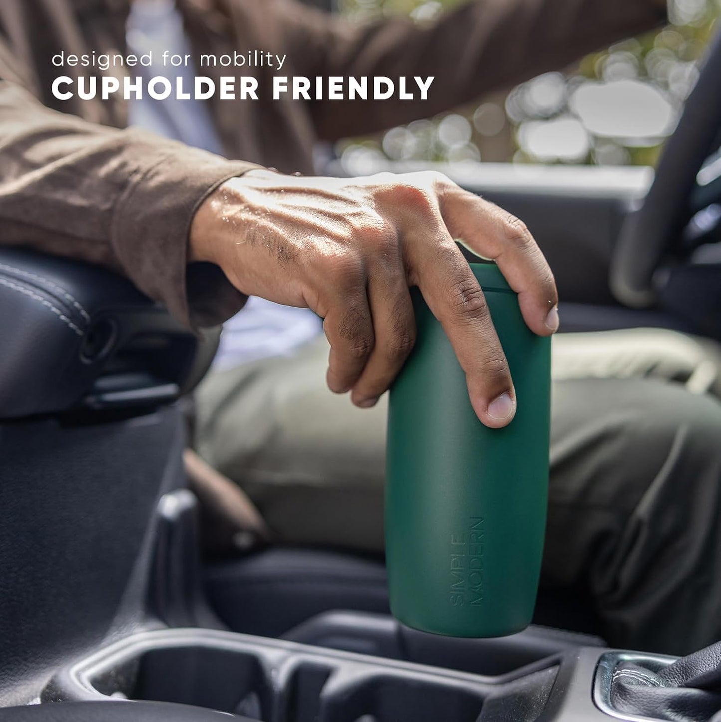 Simple Modern Father's Day Signature Voyager | 16oz Travel Coffee Mug Tumbler with 360° Lid | Gifts for Dad, Him | Ceramic-Lined Insulated Stainless Steel Cold Brew Iced Coffee Cup | Fish On