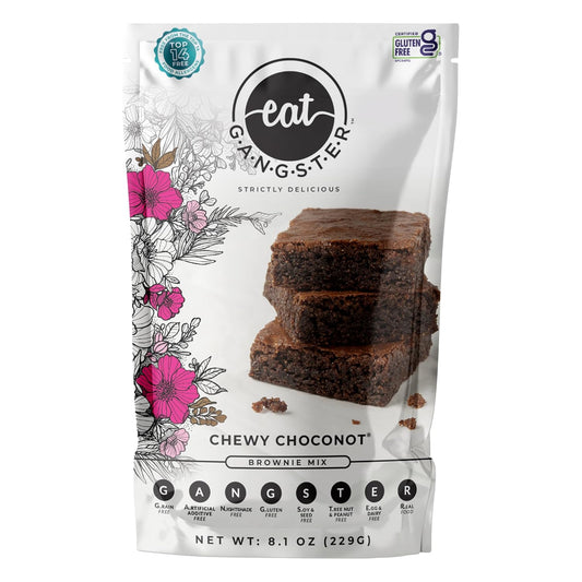 eat G.A.N.G.S.T.E.R. Chewy Choconot Brownie Mix - Allergy-Friendly Baking Mix, Grain-Free, No Dairy, Nuts, Gluten, Dairy - For Paleo & AIP Diets, Try with Chocolate or Carob Chips & Nut Butters