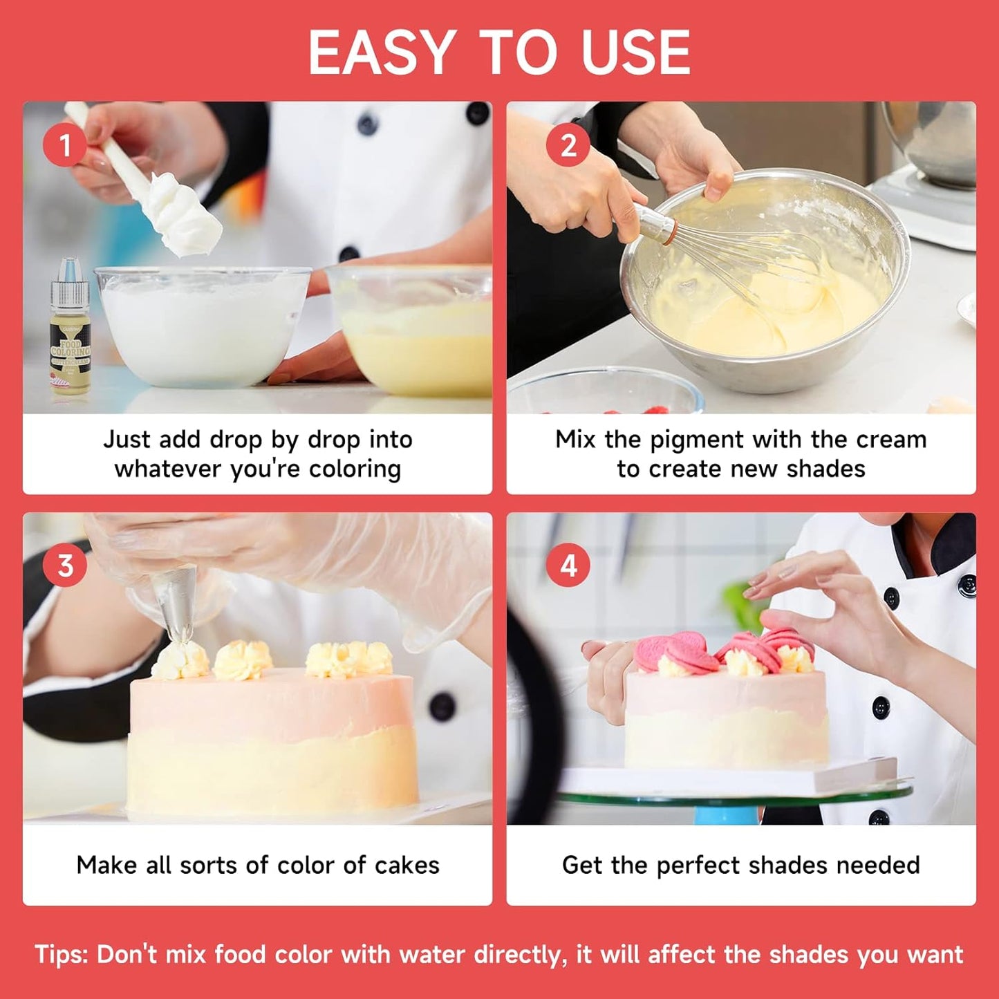 Cakestar Food Coloring Liquid, 36 Vibrant Food Coloring for Slime, Upgraded Food Dye Concentrated Neon Food Coloring Liquids for Cake, Cookies, Baking Decorating, Icing, DIY Crafts, 6ml/bottle