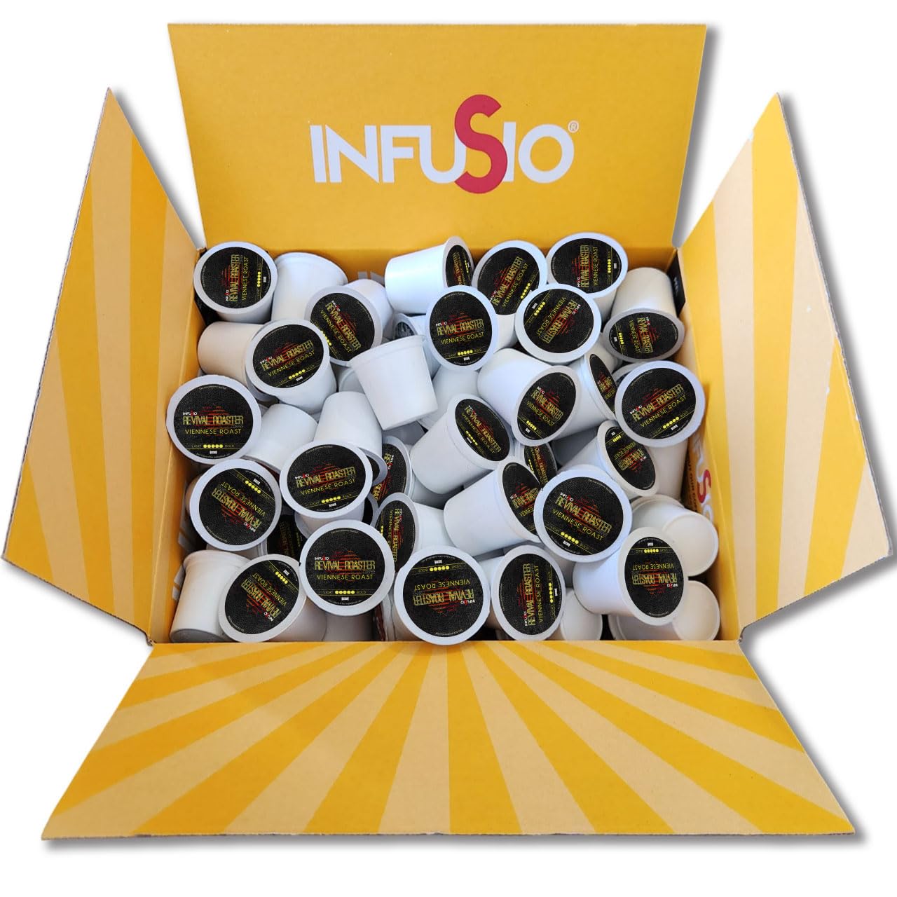 InfuSio Coffee Pods – 96 Count, Viennese Roast (Dark Roast Coffee) Single Serve Coffee Pods for Keurig K Cup® Brewers, Compatible with Keurig 2.0 Brewers
