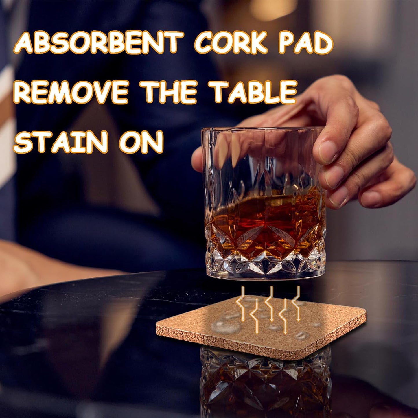 50 PCS Cork Coasters Bulk,Blank Square Cork Coasters DIY Crafts, Non-Slip Heat-Resistant Reusable Coffee Coaster, Suitable for Home Desktop Decoration