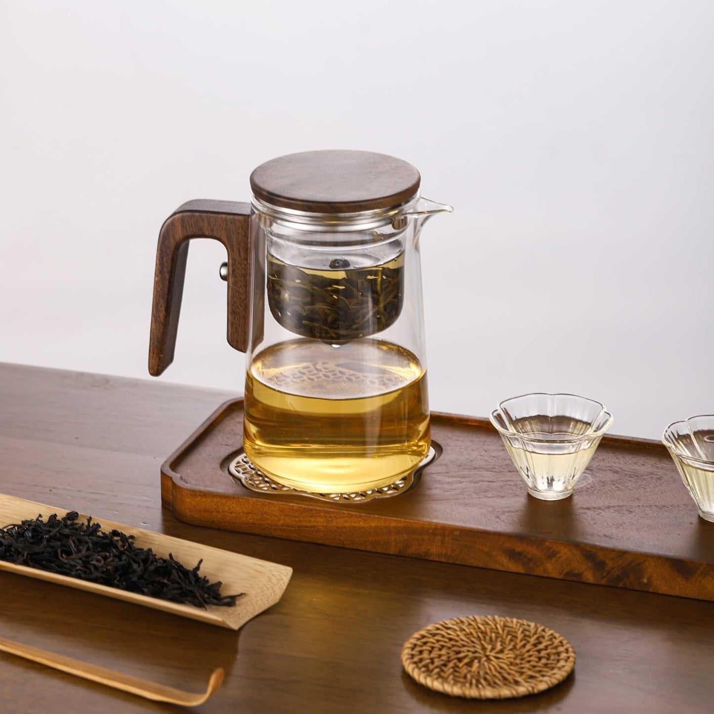 Enchanti Tea Pot, Magic Witchcraft Glass Tea Steepr, Detachable Loose Tea Glass Tea Infuser, Suitable for Black Tea,Ideal Gift forTea Lovers, 20 Ounces (about 600 ml)