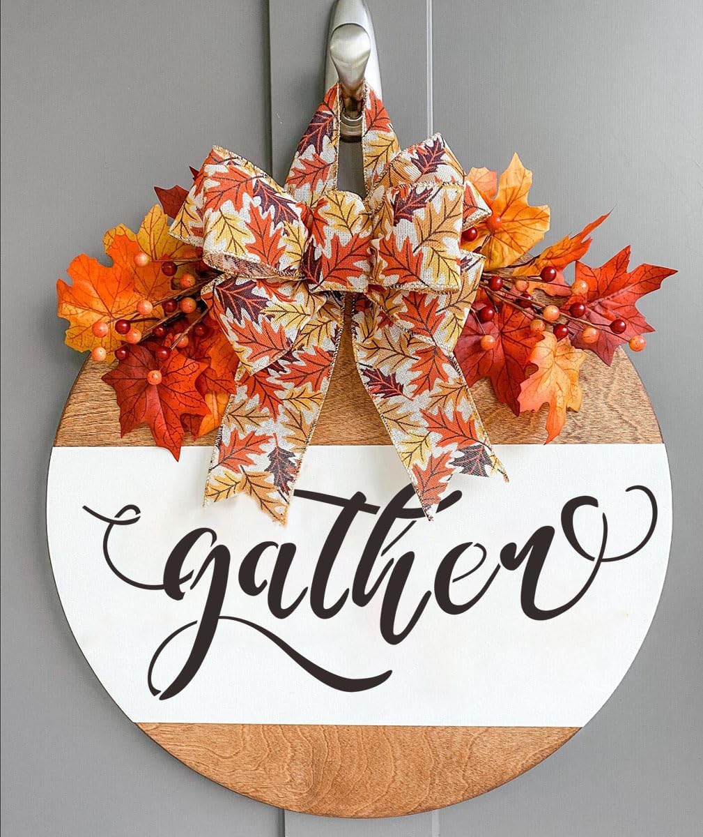 Fall Stencils for Painting on Wood 12” Autumn Stencils Hello Pumpkin Stencil Happy Thanksgiving Drawing Templates for Porch Sign Door Wreath Doormat