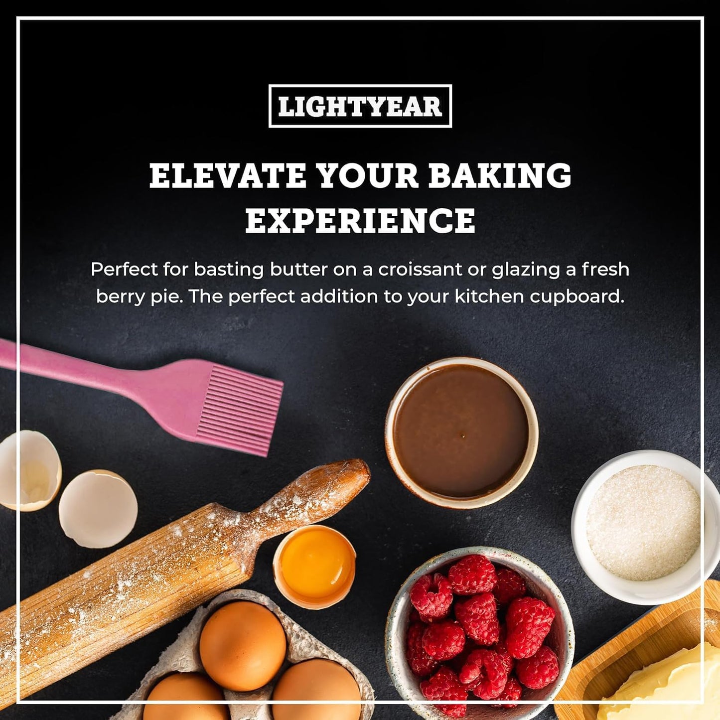 Lightyear Silicone Basting Pastry Brush Set (2 Pcs) ❘ 450°F Heat Resistant Oil Brush for Your Kitchen - Ideal For BBQ’s, Baking & Cooking | 100% Food Grade Silicone - BPA Free & Dishwasher Safe (Pink)