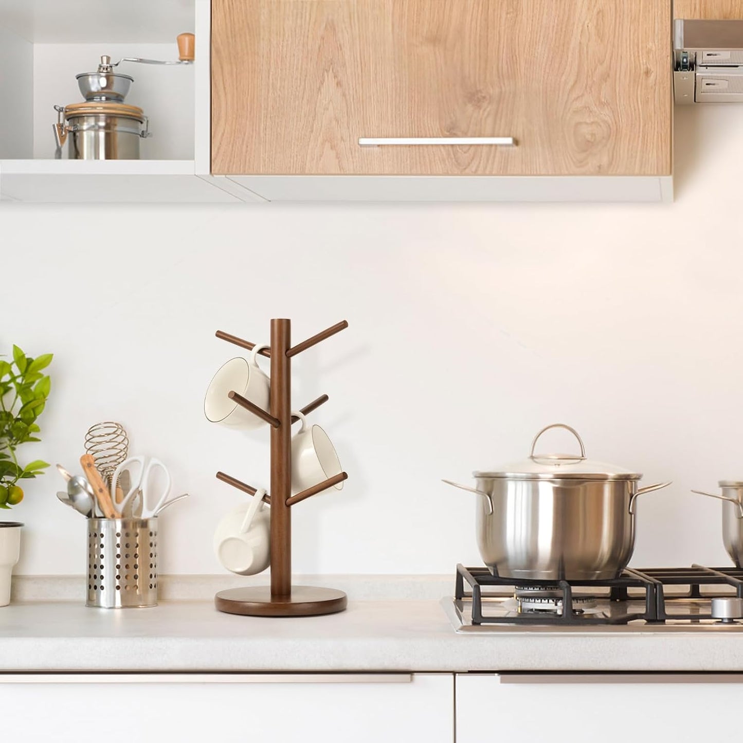 MyLifeUNIT Mug Holder Tree, Coffee Cup Holder with 6 Hooks (Brown)