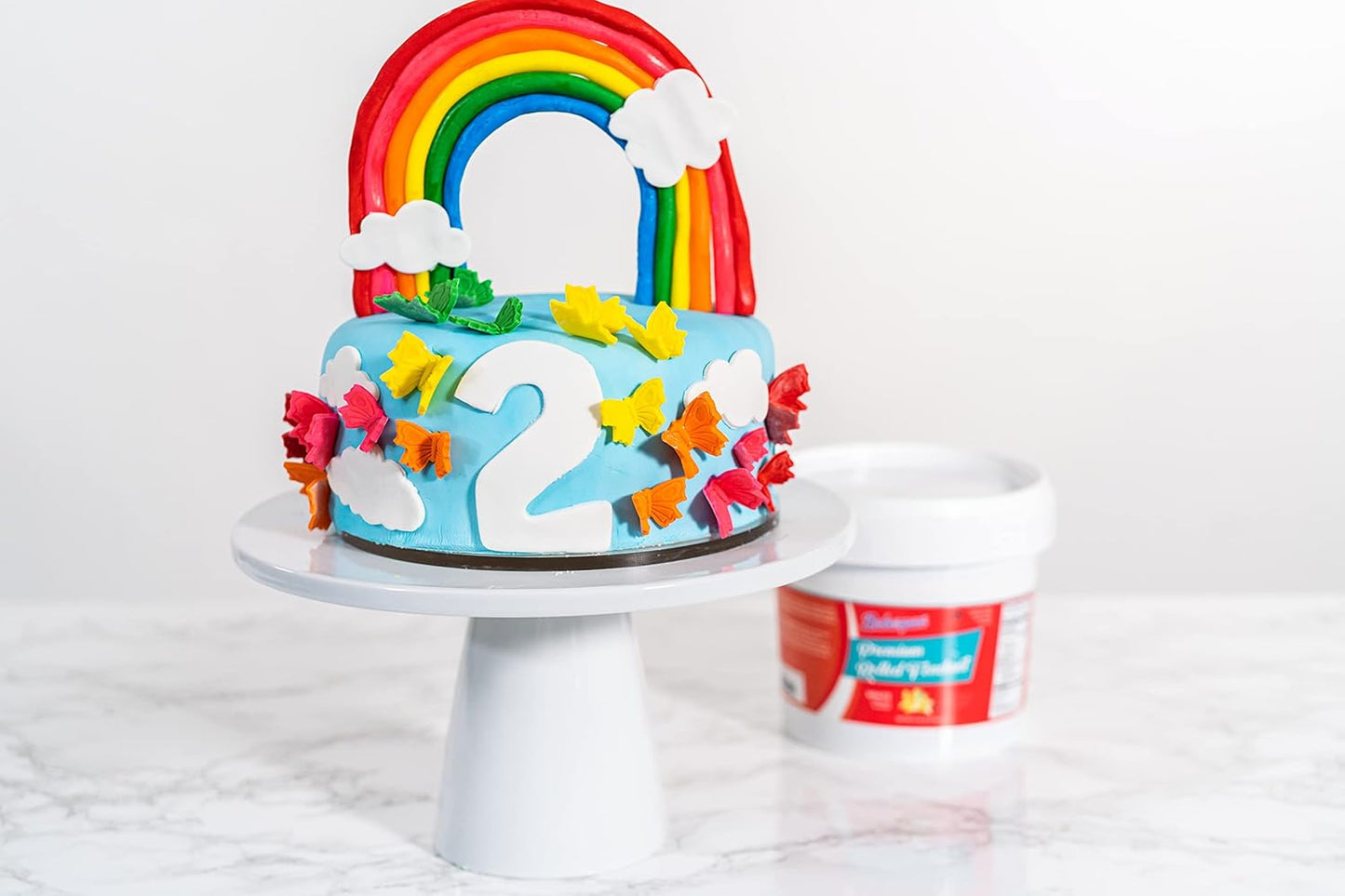 Bakerpan Premium Rolled Red Fondant for Cake Decorating - 2 Pounds, Vanilla Flavor