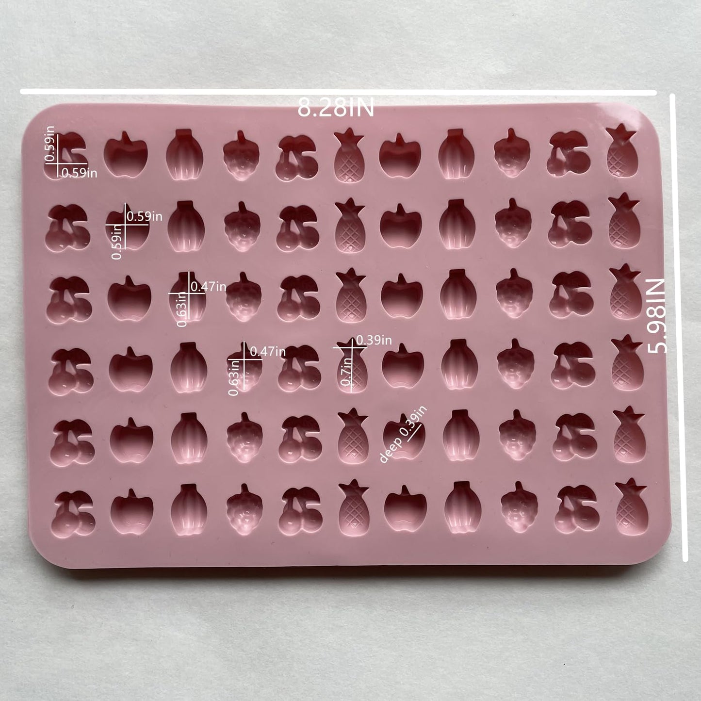 Mini Silicone Molds,120 Cups Chocolate Drops Mold,Fondant Cake Mold for Chocolate,Hard Candy,Biscuits,Cookie,Jelly,Sugarcraft,Homemade Treats and DIY Baking,2 Pack(66 Fruit & 54 Animal) Pink