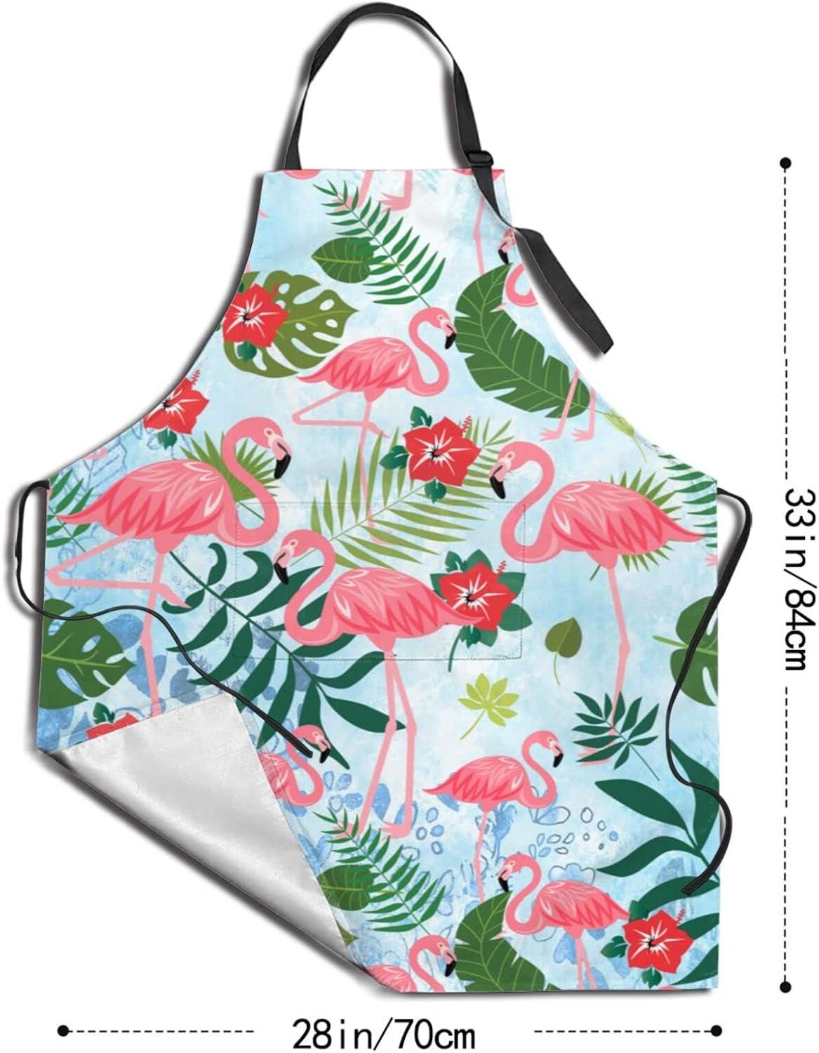 Flamingo Apron Baking Aprons Novelty Cooking Chef Gift Bbq Grilling With 2 Pockets Kitchen Apron