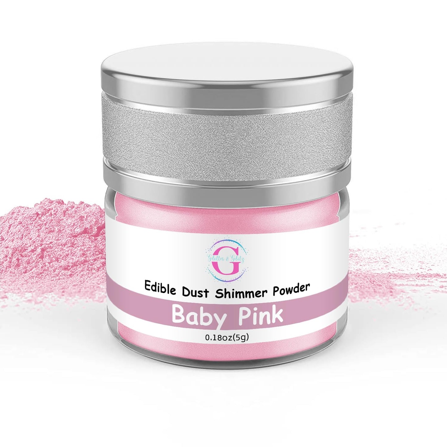 Glitter & Glitz Edible Glitter for Drinks - Premium Drink Glitter Edible Dust for Cocktails, Baking, Brew, Champagne - Luster Dust and Cocktail Glitter - Edible Glitter for Drinks Decoration (Baby Pink, 5Grams)