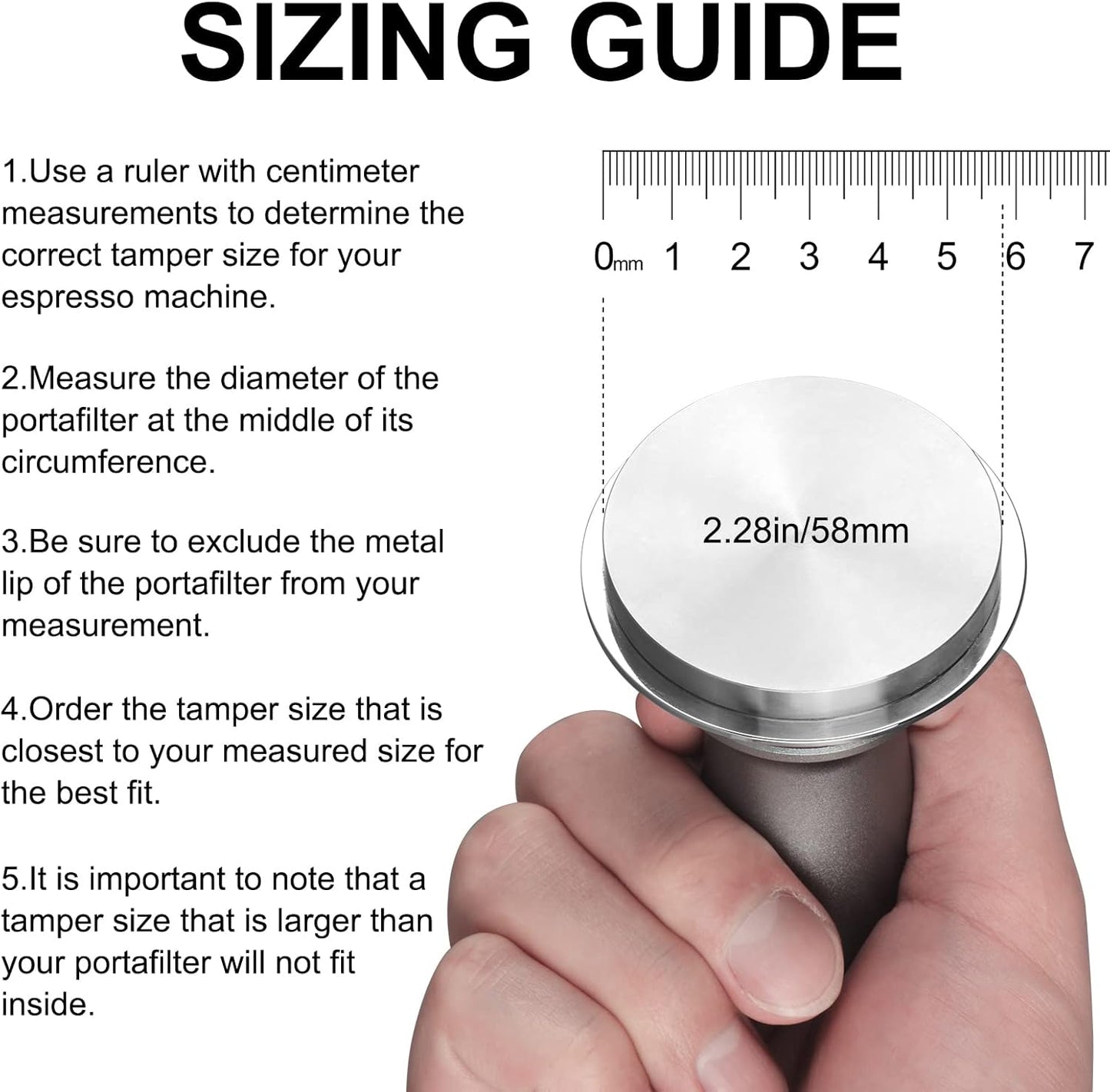 Calibrated Spring Loaded Coffee Tamper for Espresso Machine - Essential Espresso Tool for Perfect Tamping Results - Fits Portafilter Baskets(58mm, Silver)