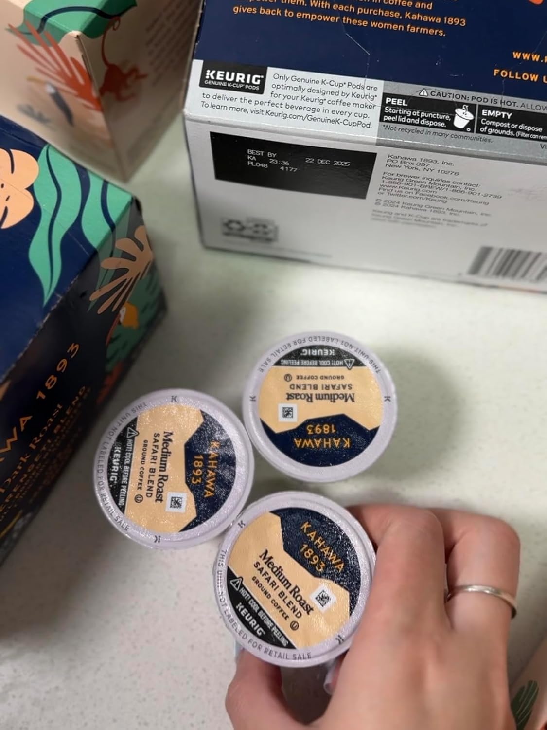 Kahawa 1893 Dark Roast Coffee K-Cup Pods Serengeti Blend (20 Count) - As Seen on Shark Tank, Low Acid, High Antioxidants, Naturally Sweet, Organically Grown, Ethically & Sustainably Sourced