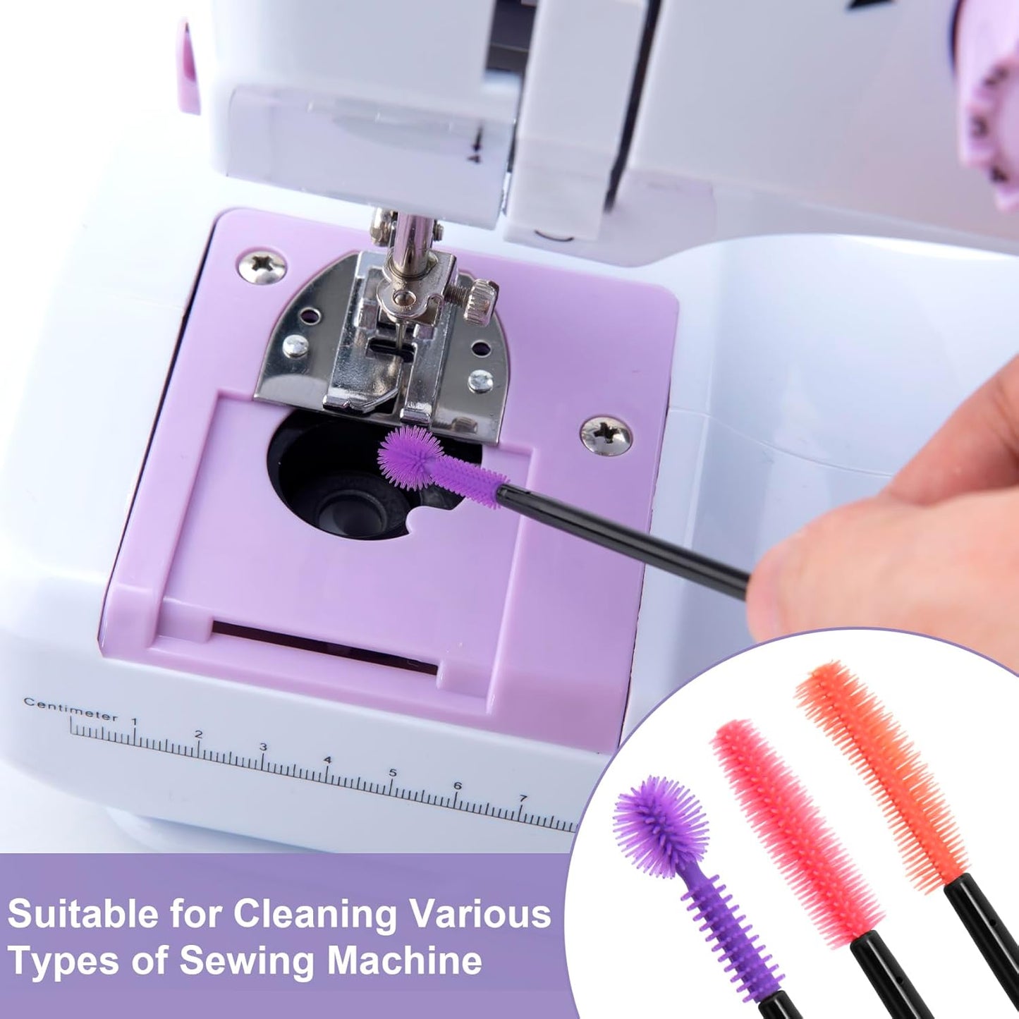 OIIKI 9pcs Crevice Cleaning Brushes, Silicone Nook & Cranny Brushes, Orange, Purple, Red