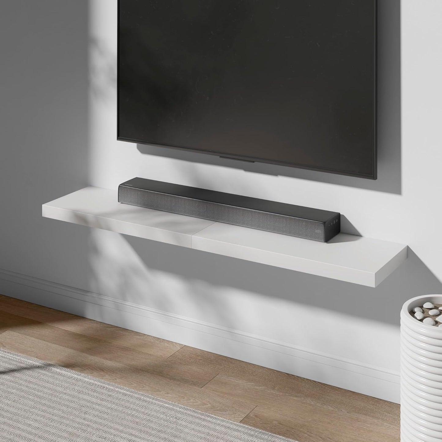 Floating Shelf, Set of 1 Wall Shelf, 30 in W x 12.75 in D x 2 in H Wooden Floating Wall Shelf with Invisible Brackets for Living Room/Bedroom/Bathroom/Kitchen Storage and Decor, White