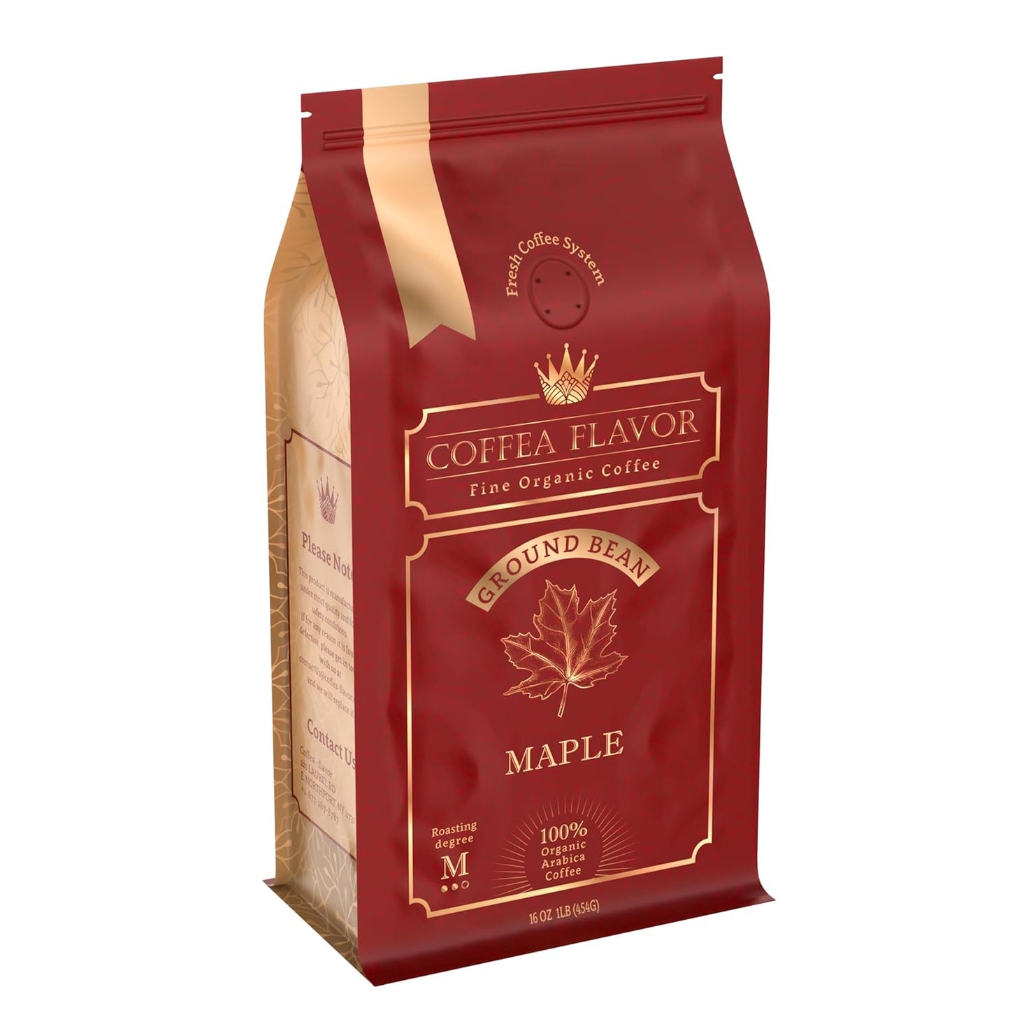 Coffea Flavor Fine Organic Coffee - Maple Ground Coffee Medium Roast | 100% Arabica Coffee| Perfect for Espresso | USDA Certified Organic | Fair Trade | Grown and Roast in the Caribbean |16 Oz