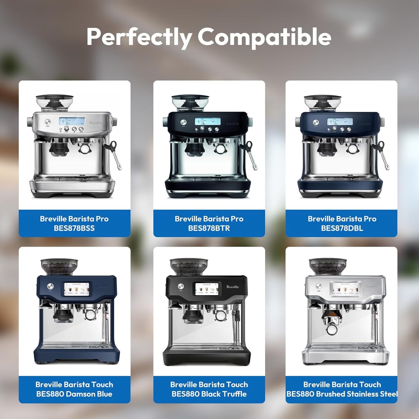 Water Filters for Breville Espresso Machine – Compatible with Barista Touch BES880, Barista Pro BES878, Oracle Touch BES990, Oracle BES980, Dual Boiler BES920, Bambino, ClaroSwiss, Replacement