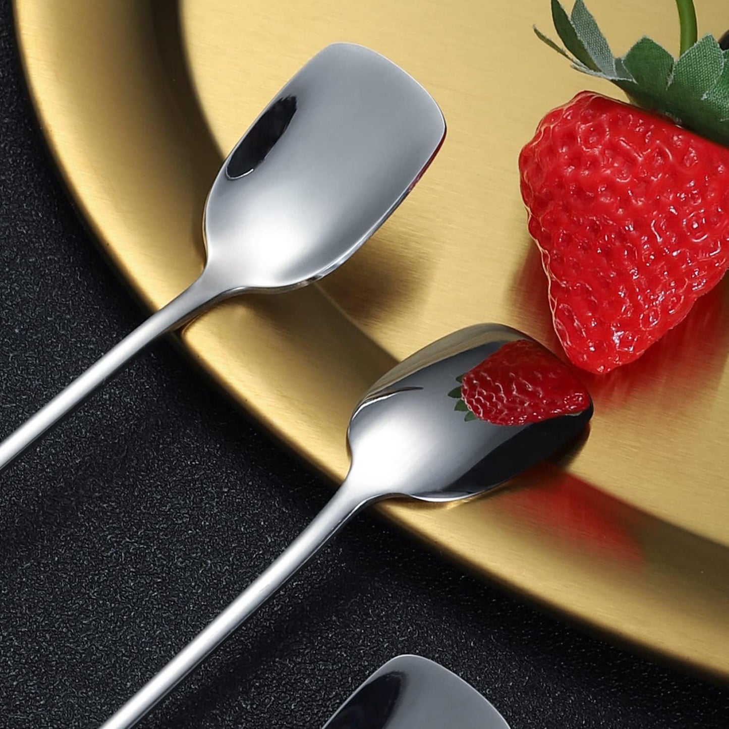 Long Coffee Spoons Steel Set of 6 Stainless Coffee Stirrer Iced Cream Scoop Cocktail Mixing Spoons (6)