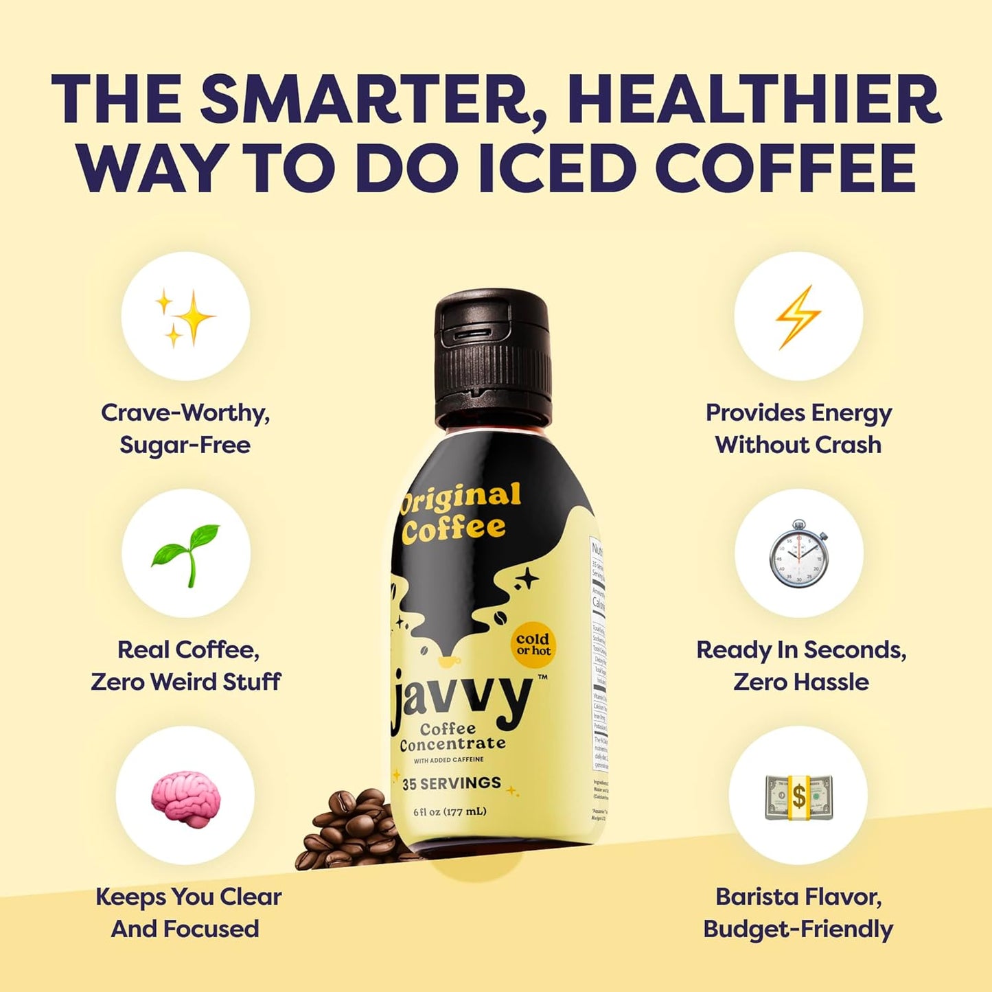 Coffee Concentrate - Cold Brew Coffee, Perfect for Hot or Iced Instant Coffees, Hot Drinks, Cold Brew Concentrate, 35 Servings