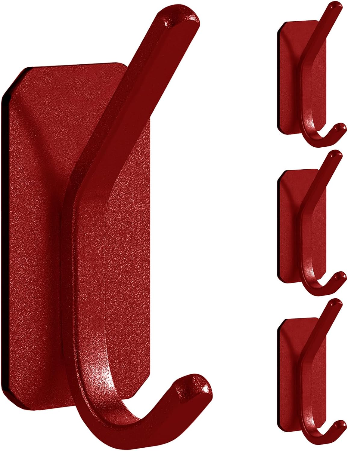 Paoli Heavy Duty Adhesive Wall Hooks (4, Red)