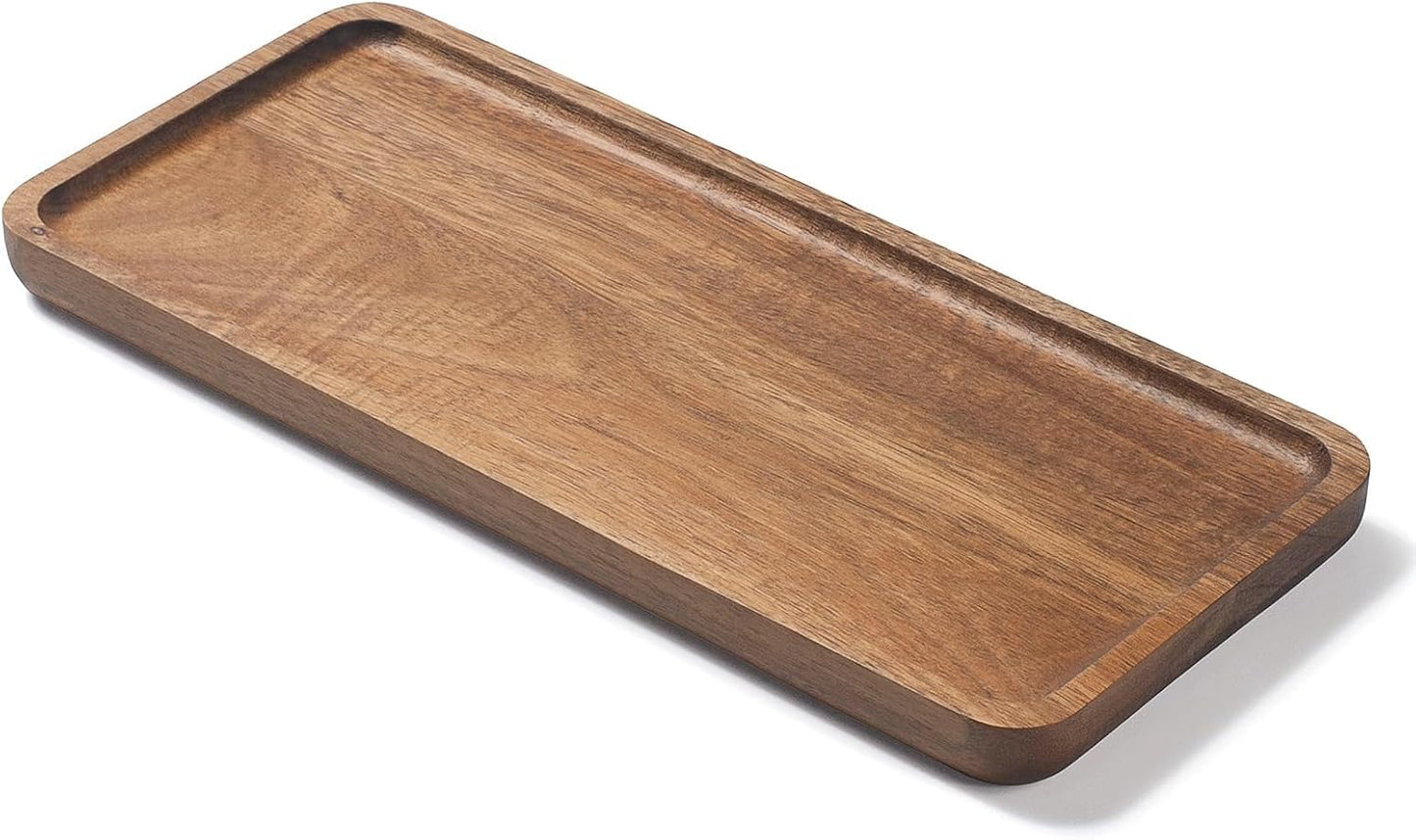 Bathroom Vanity Tray, Bathroom Tray for Counter, Toilet Tank Tray, Wood Bathroom Tray for Organizing and Home Decor (11.8 x 5.1 x 0.8 inch)